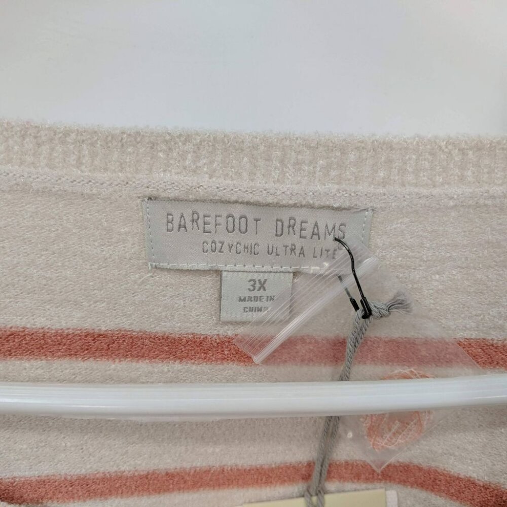 Barefoot Dreams CozyChic Ultra Lite Raglan Pullover Sand Dune Coral Plus Size 3X - Picture 3 of 5